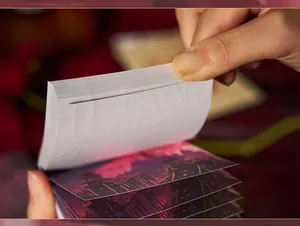 Dettaglio della stampa a caldo dorata sulle note memo gotiche serie Crimson Sky