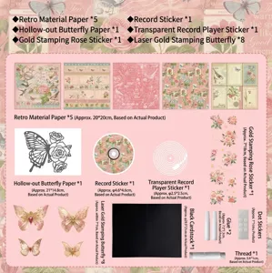 Kit complet de livre pop-up papillon DIY avec papiers vintage et autocollants décor