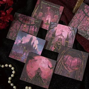 Blocchi note gotici con stampa in oro, tema Bloody Sky, cartoleria dark fantasy
