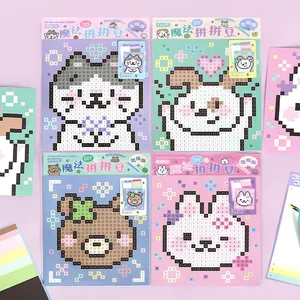 Cardlover Bubumu Island Series DIY Paper Pixel Sticker Kit Kawaii Animal Mosaic Stickers For Journaling Scrapbooking Kids Handmade Craft Stickers
