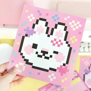 Creative cute pixel art rabbit DIY sticker card for journal and stationery decoration