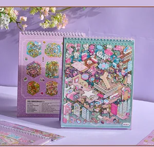 Detailed view of the Yuyou Town 3.0 3D miniature landscape sticker book with PET stickers