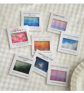 Collection of aesthetic PET film slide charms featuring scenic nature photography