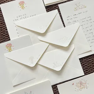 Fresh Romantic Paper Letter Writing Set Cute Animal Flower Printed Stationery Gold Foiled Envelopes Note Greeting Cards For Message Gift Blessing Supplies