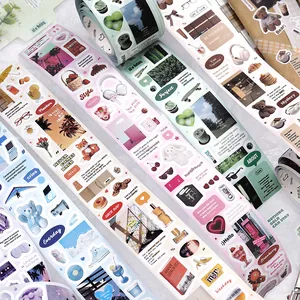 Vintage Die Cut Synthetic Paper Washi Tape Journal Decorative Masking Tape Scrapbooking Material Decorative Sticker Craft Stationery