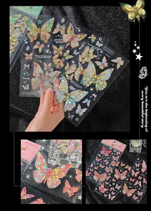 Holografische Schmetterling Aufkleber mit Goldfolie für DIY Scrapbooking