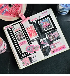 Creative aesthetic collage sticker sheets for DIY journaling decoration