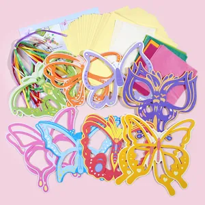 Kit complet de bricolage d'attrape-soleil papillon avec papier coloré et rubans