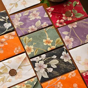 Vintage embossed floral envelopes for high-end wedding invitations and greeting cards