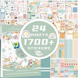Vision board sticker set with 24 sheets and over 1700 decorative stickers