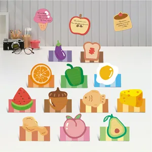 Cartoon Food Shaped Sticky Notes 15 Sheets Set Creative Fruit Vegetable Memo Pads Self-Adhesive Stickers For Office School