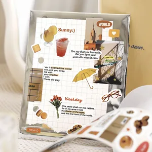 Vintage aesthetic scrapbooking stickers with quotes for diary and journal decoration