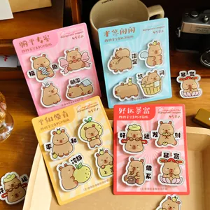 Mignons Aimants de Réfrigérateur en Acrylique Capybara Panda Design d'Illustration Traditionnelle Décoration Magnétique pour Maison Bureau