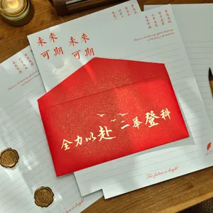Inspirational red envelope and letter paper set for graduation and student gifts
