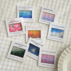 Aesthetic PET film pendants with nature photos and inspirational quotes set