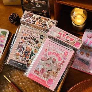 Vintage σπιράλ βιβλίο με αυτοκόλλητα για scrapbooking και διακόσμηση ins