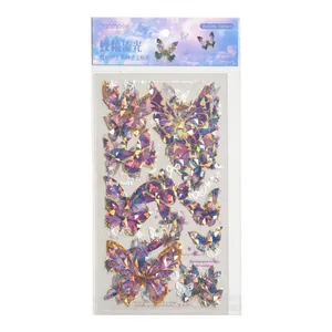 Ολογραφικά αυτοκόλλητα πεταλούδας PET για scrapbooking και διακόσμηση χειροτεχνίας