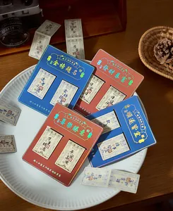 Traditional Chinese style magnetic bookmarks featuring vintage silver note and auspicious calligraphy