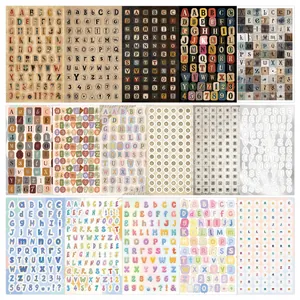 Colección completa de pegatinas de letras y números de colores para álbumes de recortes DIY