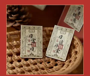 Detail of Chinese style magnetic bookmarks featuring traditional silver note designs