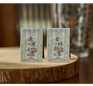 Detail view of Chinese style magnetic bookmarks with traditional banknote design