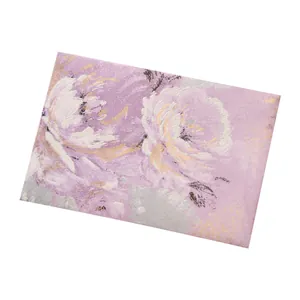 Vintage purple floral embossed stationery envelope with elegant gold accents for letters