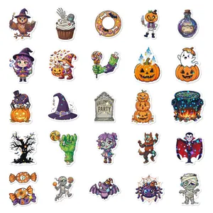 Set de pegatinas holográficas de Halloween con monstruos y calabazas decorativas