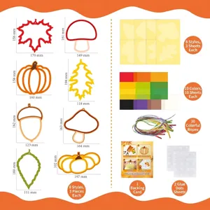 Aperçu détaillé des composants du kit de décoration d'automne DIY avec dimensions