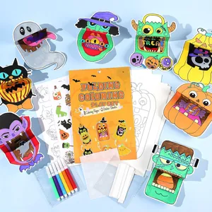Ολοκληρωμένο σετ χειροτεχνίας Halloween DIY με χρωματισμό και δίπλωμα για παιδιά.