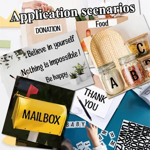 Stickers lettres noires de 2 pouces pour décoration de boîtes aux lettres et murs