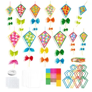 Kit de Loisirs Créatifs en Papier DIY pour Enfants Cerf-volant Papillon Thème Automne Décoration Suspendue Kit Matériel Fête