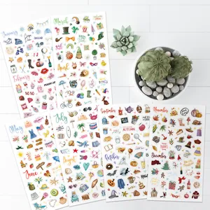 Set di 6 adesivi mensili per planner e festività per scrapbooking creativo DIY