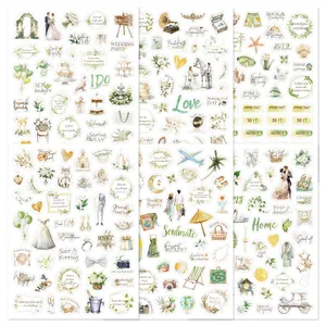 Juego de 6 pegatinas de boda para scrapbooking e invitaciones DIY
