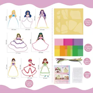 Vista detallada del kit de manualidades DIY atrapasol de princesa con accesorios