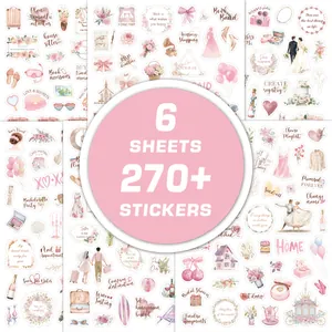 Romantische Trouwplanner Stickers Voor Scrapbooking Decoratieve Aquarel Bloemenetiketten Voor DIY Journaling Uitnodiging Schrijfwaren