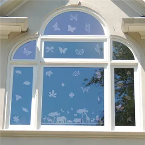 Pegatinas estáticas para ventanas con patrones de mariposas y animales en casa