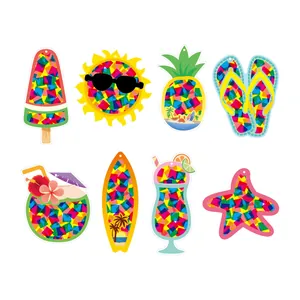 Juego de 8 atrapasoles de verano DIY con patrones geométricos coloridos