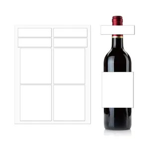 Etichette per Bottiglie di Vino in Vinile Stampabile a Getto d'Inchiostro Opaco Impermeabile Fogli Adesivi A4 Bianchi per Bottiglia di Birra DIY Decorazione Festa