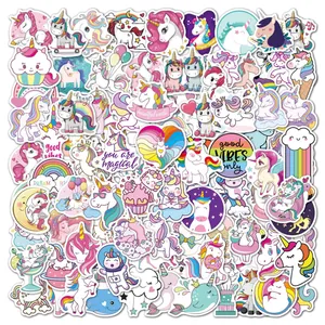 Süße Einhorn Und Tier Aufkleber Wasserdichte PVC Aufkleber Koffer Skateboard Gitarre Planer Laptop Kinder Cartoon Dekoration