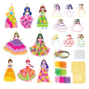 Kit de manualidades de atrapasoles de princesa para ventanas con papel de seda de colores