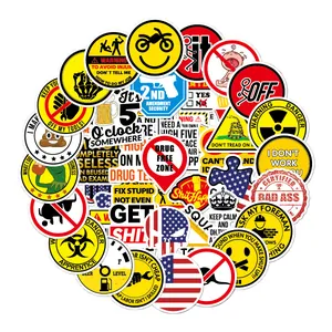 50pcs Waterproof Graffiti Stickers for Motorcycle Helmets and Industrial Toolboxes Pack
