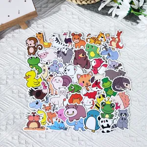 Detailed view of colorful cartoon forest baby animal stickers for kids decoration