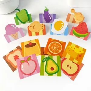Collection of creative food-shaped cartoon sticky notes for message and decoration