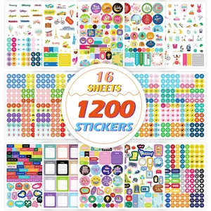 Autocollants de Planificateur DIY Multicolores Icônes de Calendrier Travail Budget Étiquettes Vacances Scrapbooking Accessoire Papeterie Autocollants Décoratifs
