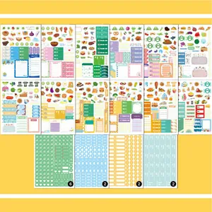 Juego completo de pegatinas coloridas para agendas y decoración de álbumes de recortes