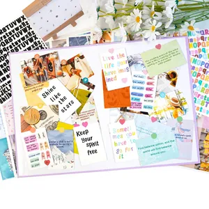 Kit de tablero de visión DIY con citas inspiradoras, pegatinas y tarjetas para diarios
