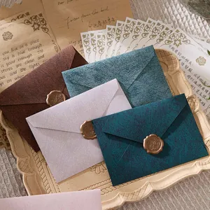 Retro Chinese Style Tree Texture Envelope Letter Paper Set Specialty Paper With Wax Seals For Birthday Wedding Invitation Gift