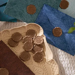 Vintage textured envelopes set paired with elegant brown For You wax seal stickers