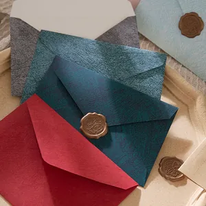 Premium textured paper envelopes set with vintage wax seal for elegant greetings