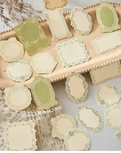 Vintage embossed floral memo paper set for journaling decoration and scrapbooking
